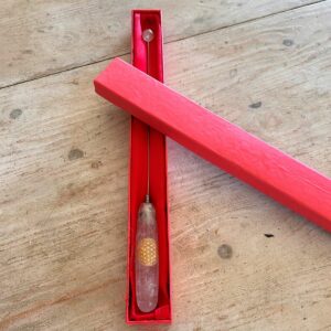 Bio tenseur cristal de roche et fleur de vie dans son coffret rouge - Boutique La Porte des Secrets