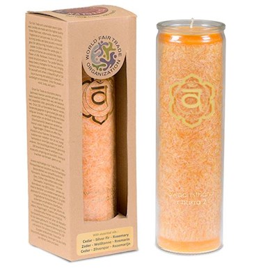 Bougie deuxième chakra (Swadisthana) - cire et huiles essentielles 100% naturelles - boutique La Porte des Secrets