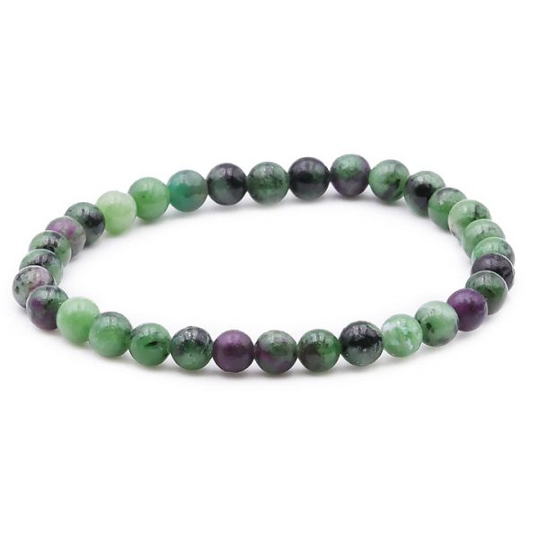 Bracelet Rubis/Zoisite de Tanzanie - perles 6mm - boutique La Porte des Secrets