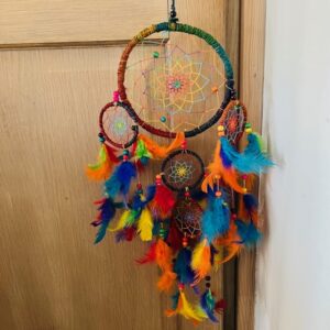 Capteur de rêves arc en ciel 20cm Boutique La Porte des Secrets