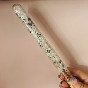 Bâton de Gemmes - Lâcher Prise et Pardonner Cristal de roche et Rhodonite boutique La Porte des Secrets