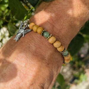 Bracelet archange Raphaël aventurine et bois d'encens - Boutique ésotérique La Porte des Secrets