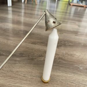 Eteignoir de bougie en Laiton argenté - cloche avec des étoiles