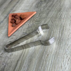 Pince à charbon en acier inoxydable pentagramme - Boutique ésotérique La Porte des Secrets