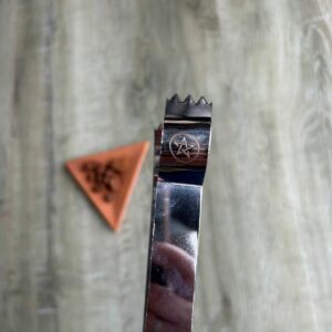 Pince à charbon en acier inoxydable pentagramme - Boutique ésotérique La Porte des Secrets