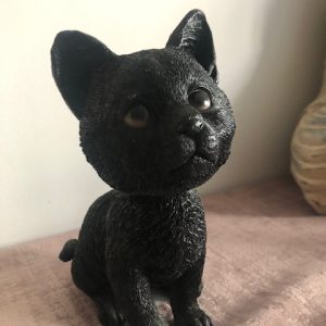 Chat noir "BOB" - tête articulée
