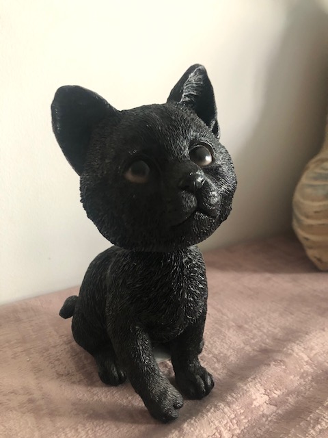 Chat noir "BOB" - tête articulée