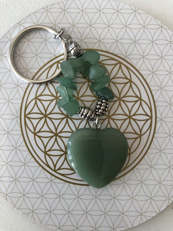 Porte clef en pierre d'Aventurine verte - boutique La Porte des Secrets