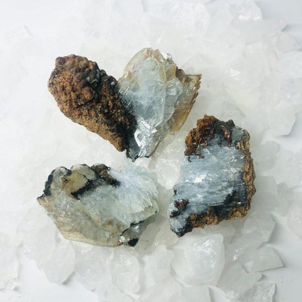 Baryte bleue sur galène du Maroc - Pierre très rare - Boutique La Porte des Secrets
