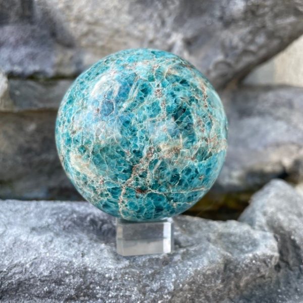 Sphère Apatite bleue de Madagascar