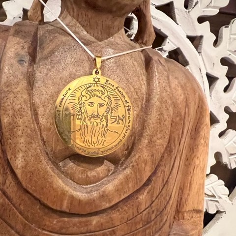 Premier pentacle du SOLEIL en acier doré - 3.5cm - Boutique ésotérique La Porte des Secrets