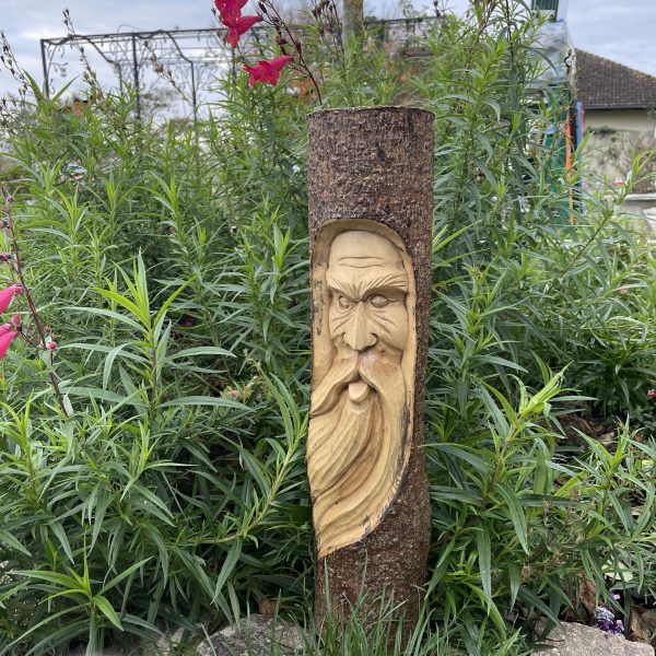 Esprit de la forêt-Sculpture sur tronc de bois