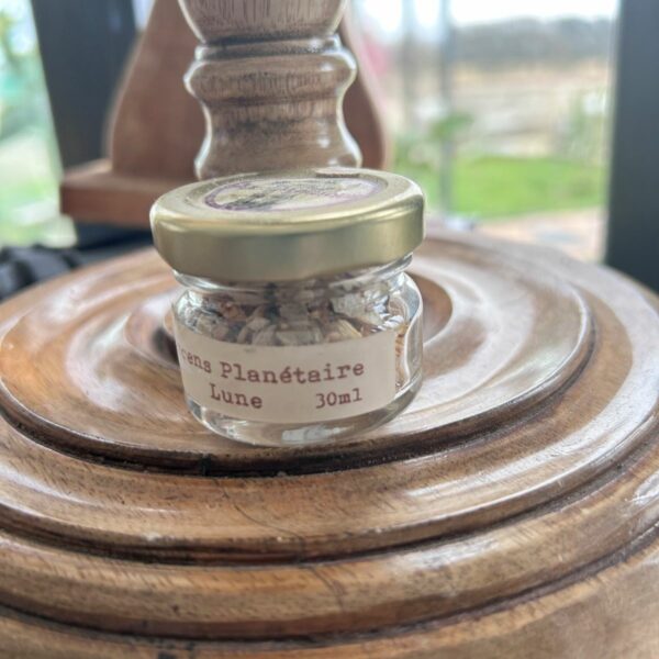 Encens Planétaire Lune Art magique pot en verre de 30ml boutique La Porte des Secrets
