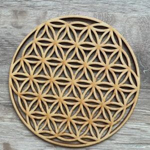 Disque bois découpé Fleur de vie 10 cm - Boutique La Porte des Secrets