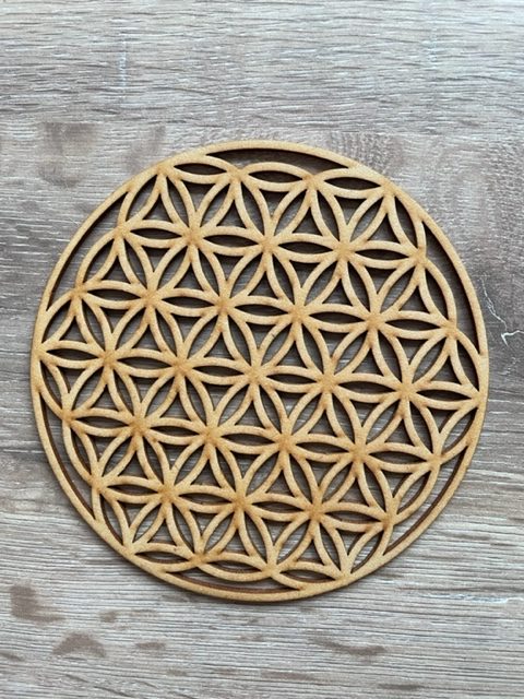 Disque bois découpé Fleur de vie 10 cm - Boutique La Porte des Secrets