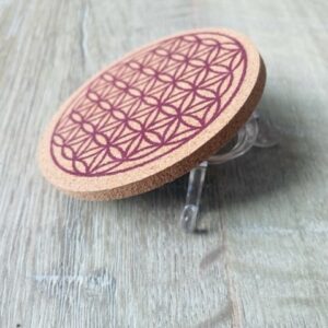 Disque en liège imprimé Fleur de 8cm - Boutique La Porte des Secrets