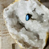 Bague labradorite forme libre sur argent Mexique T 57-58 - Boutique La Porte des Secrets