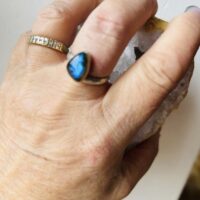 Bague labradorite forme libre sur argent Mexique T 57-58 - Boutique La Porte des Secrets