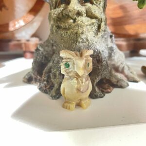 statue chouette en pierre ollaire ou a du Pérou boutique La Porte des Secretys