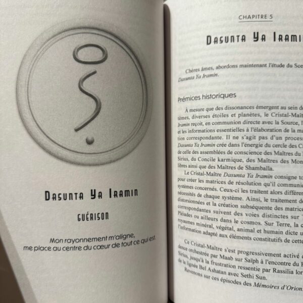 Sceaux d'unité quantique Dasunta Ya Iramin - Guérison - Livre les trize cristaux-maîtres d'Orion et les sceaux d'unité quantique. Boutique ésotérique La Porte des Secrets