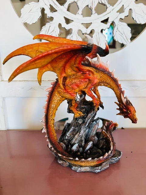 Le Dragon Feu ou Dragon Rouge , 22 cm - Boutique La Porte des Secrets