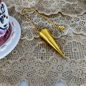 Pendule Médium Strié Doré - Boutique ésotérique La Porte des Secrets