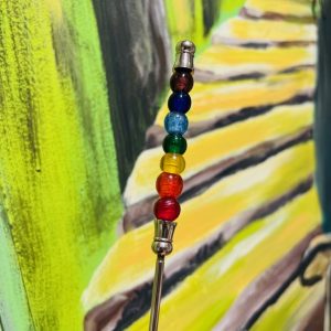 Manche d'éteignoir en perles de pierres 7 chakras