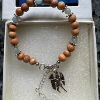 Bracelet Archange Michaël-Aigue Marine-Bois d'Encens-boutique La Porte des Secrets