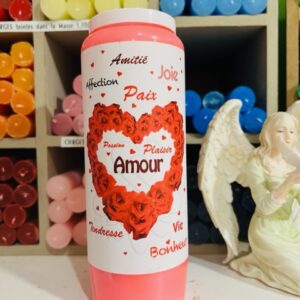 Bougie "AMOUR" cire naturelle 100h - boutique La Porte des Secrets