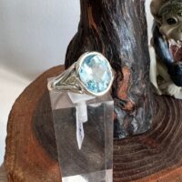 Bague Topaze bleue véritable sur argent massif - Boutique La Porte des Secrets