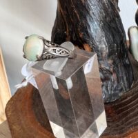 Bague d'Opale Noble blanche véritable et argent 925- taille réglable - Boutique La Porte des Secrets