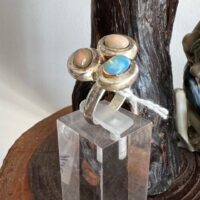 Bague opales feu du Mexique - Boutique La Porte des Secrets