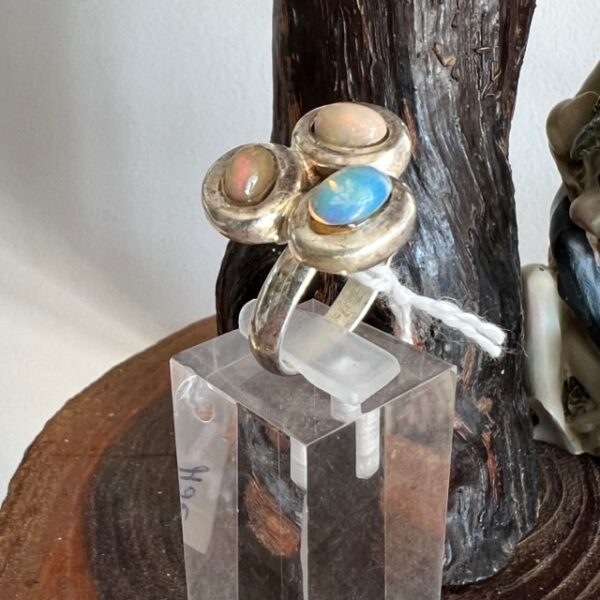 Bague opales feu du Mexique - Boutique La Porte des Secrets