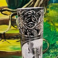 Porte Encens Tour en Pierre Ollaire, sculptée Arbre de Vie / Eléphant - 28cm - Boutique ésotérique La Porte des Secrets