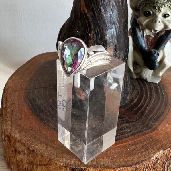 Bague goutte de Quartz Mystic et argent massif - Boutique La Porte des Secrets