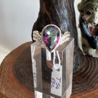 Bague goutte en pierre de Quartz Mystic et argent massif - boutique La Porte des Secrets