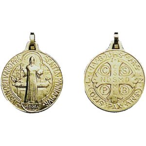 Médaille St Benoît métal doré 2.30cm - Boutique ésotérique La Porte des Secrets