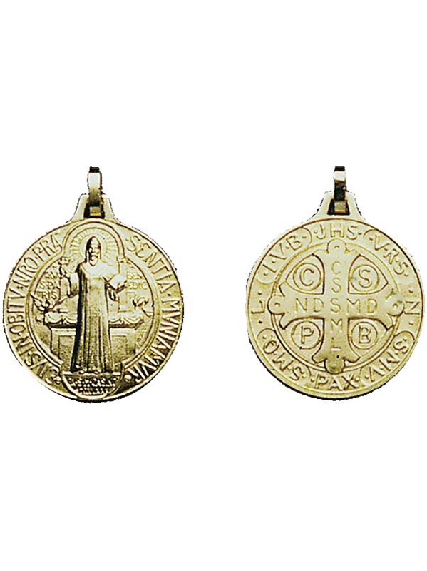 Médaille St Benoît métal doré 2.30cm - Boutique ésotérique La Porte des Secrets