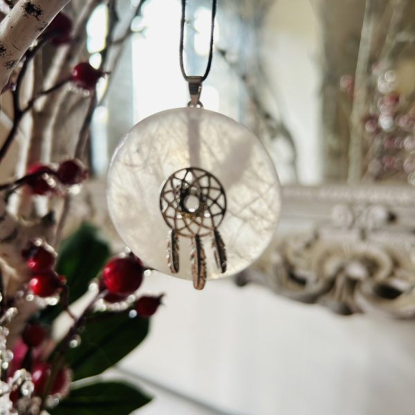 Porte donut attrape rêve pour attache pi chinois finition rodium - Boutique de lithothérapie La Porte des Secrets