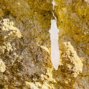 Pendule Egyptien Thot en quartz rose - Boutique ésotérique La Porte des Secrets