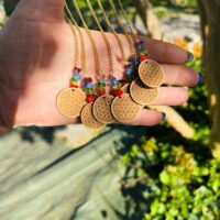 Mobile fleurs de vie et chakras en pierres - Feng-shui en bois MDF Wood. Boutique La Porte des Secrets