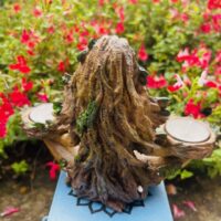 GAÏA équilibre de la nature bougies votives -Statue vue de dos - 19cm - Boutique La Porte des Secrets