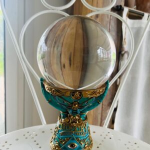 Boule de cristal K9 150mm sur base en cristal de verre K9 avec une clarté optique très élevée boutique La Porte des Secrets