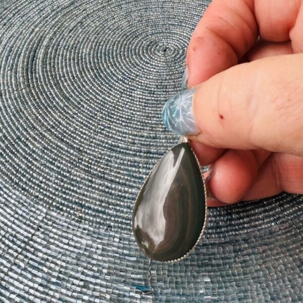 Obsidienne Oeil Céleste pendentif en forme goutte - Boutique La Porte des Secrets