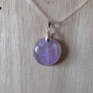 Améthyste de Bolivie - Pendentif forme ronde 2.5cm - Boutique La Porte des Secrets