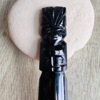 Dague aztèque, obsidienne argentée du Mexique, 16 cm - Boutique La Porte des Secrets