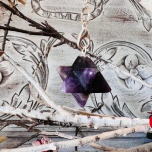 Merkaba Améthyste - Pendule étoile à 8 branches - Boutique ésotérique La Porte des Secrets