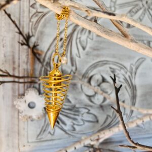 Pendule Spirale en laiton plaqué or GM 7cm? 28 gr - Boutique ésotérique La Porte des Secrets