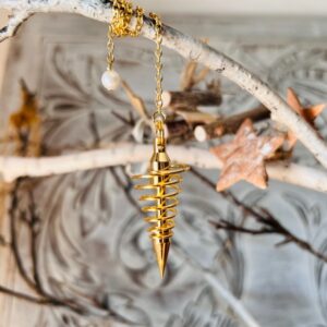 Pendule Spirale en laiton plaqué or 4.5 cm, 10 gr - Boutique ésotérique La Porte des Secrets