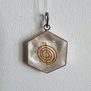 Seau de SALOMON Pendentif Reïki Cho-Ku-Rei en Cristal de Rochec3 cm - Boutique La Porte des Secrets